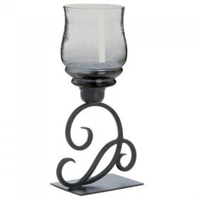 Smoked Glass Cursive Candle Stand