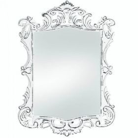 Regal White Distressed Wall Mirror
