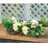 White Faux Floral Candle Holder