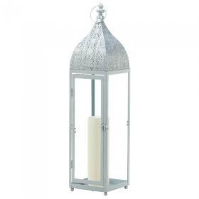 Large Silver Moroccan Style Lantern