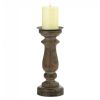 Short Antique-style Wooden Candleholder