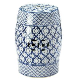 Blue And White Ceramic Decorative Stool