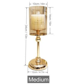 Nordic Style Candle Holder Luxury Candlestick Wedding Table Centerpieces Tealight Pillar Candle Holders Flower Vase Home Decor (Color: Medium, Ships From: China)