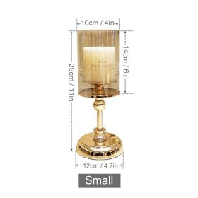 Nordic Style Candle Holder Luxury Candlestick Wedding Table Centerpieces Tealight Pillar Candle Holders Flower Vase Home Decor (Color: Small, Ships From: China)