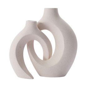 2Pcs Nordic Ceramic Vase Snuggle Set White Matte Creative Vase INS Flower Pot Living Room Home Offical Desktop Decor Accessories (Color: Snuggle Set, Ships From: China)