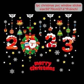 Christmas Wall Window Stickers Marry Christmas Decoration For Home (Color: Black, size: L)