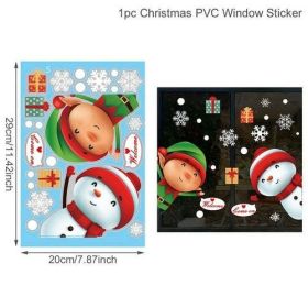Christmas Wall Window Stickers Marry Christmas Decoration For Home (Color: Navy Blue, size: L)