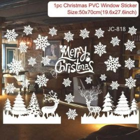Christmas Wall Window Stickers Marry Christmas Decoration For Home (Color: Orange, size: L)