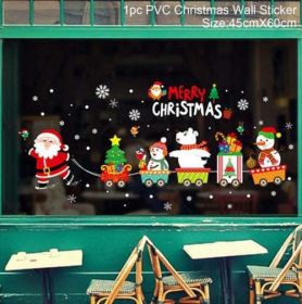 Christmas Wall Window Stickers Marry Christmas Decoration For Home (Color: Deep Blue, size: L)