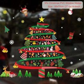 Christmas Wall Window Stickers Marry Christmas Decoration For Home (Color: Khaki, size: L)