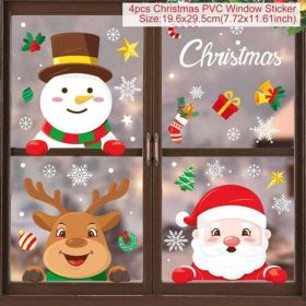 Christmas Wall Window Stickers Marry Christmas Decoration For Home (Color: Peacock Blue, size: L)