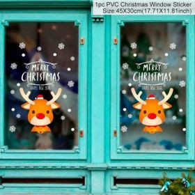 Christmas Wall Window Stickers Marry Christmas Decoration For Home (Color: Clear, size: L)