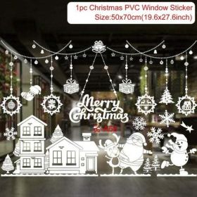 Christmas Wall Window Stickers Marry Christmas Decoration For Home (Color: Sky Blue, size: L)