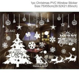Christmas Wall Window Stickers Marry Christmas Decoration For Home (Color: Burgundy, size: L)