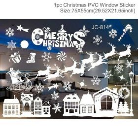 Christmas Wall Window Stickers Marry Christmas Decoration For Home (Color: Plum, size: L)
