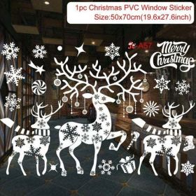 Christmas Wall Window Stickers Marry Christmas Decoration For Home (Color: Pink, size: L)