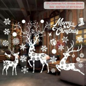 Christmas Wall Window Stickers Marry Christmas Decoration For Home (Color: Silver, size: L)