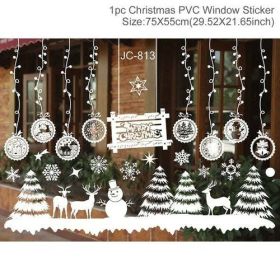 Christmas Wall Window Stickers Marry Christmas Decoration For Home (Color: Dark Gray, size: L)
