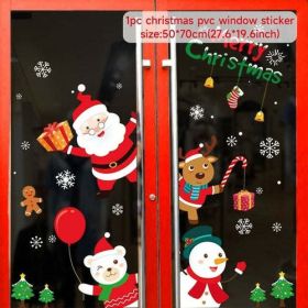 Christmas Wall Window Stickers Marry Christmas Decoration For Home (Color: Olive, size: L)