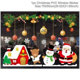 Christmas Wall Window Stickers Marry Christmas Decoration For Home (Color: Light Grey, size: L)