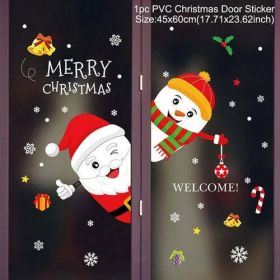 Christmas Wall Window Stickers Marry Christmas Decoration For Home (Color: Auburn, size: L)