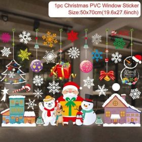 Christmas Wall Window Stickers Marry Christmas Decoration For Home (Color: Blue, size: L)
