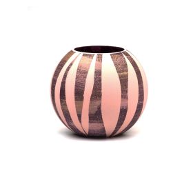 Handpainted Glass Vase for Flowers | Painted Glass Round Bubble Vase | Interior Design Home Room Decor | Table vase 6 inch (Color: Rose, Height, Mm: 180)