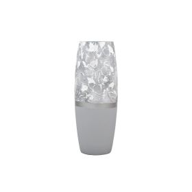 Marble imitation | Ikebana Floor Vase | Large Handpainted Glass Vase for Flowers | Room Decor | Floor Vase 16 inch (Color: Gray, Height, Mm: 400)