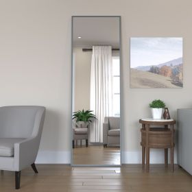 Modern Full Length Mirror, 65" x 22"x 1.2" (Color: Sapphire, Material: Aluminum Alloy)