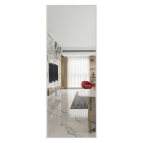 Modern Full Length Mirror, 65" x 22"x 1.2" (Color: Sand Gray, Material: Aluminum Alloy)